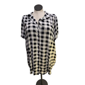 TORRID Black White Gingham Button Down Shirt Plus Size 4X